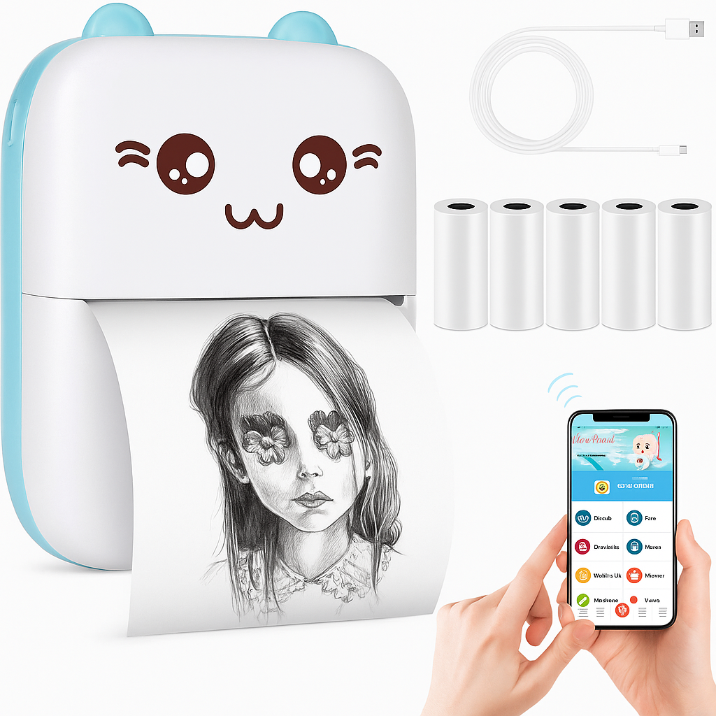 Mini Portable Thermal Printer Wireless Bluetooth Printer