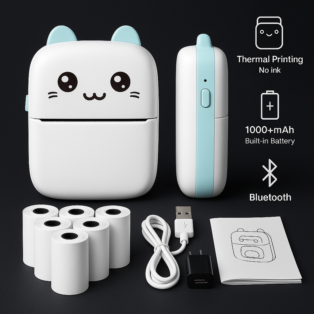 Mini Portable Thermal Printer Wireless Bluetooth Printer